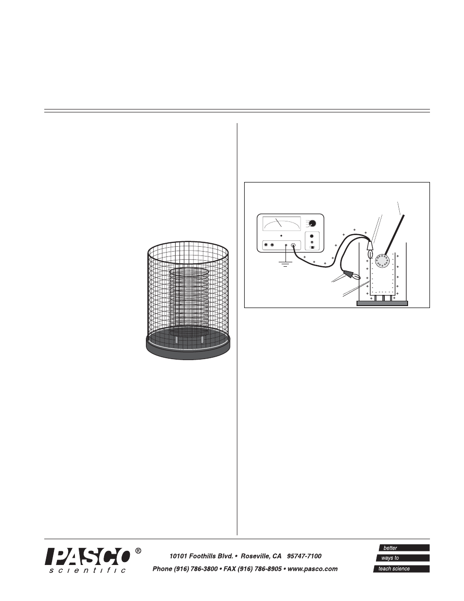 PASCO ES-9042A Faraday Ice Pail User Manual | 2 pages
