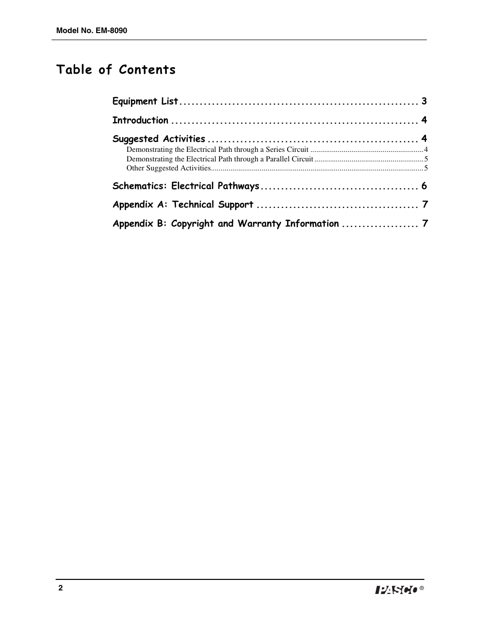 PASCO EM-8090 Hand-Crank Generator User Manual | Page 3 / 9