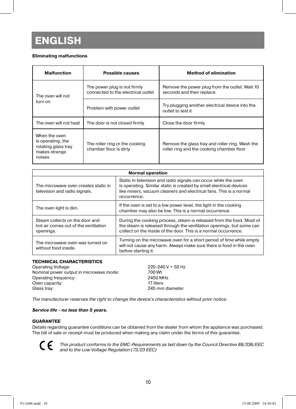 English | Vitek VT-1686 User Manual | Page 10 / 80