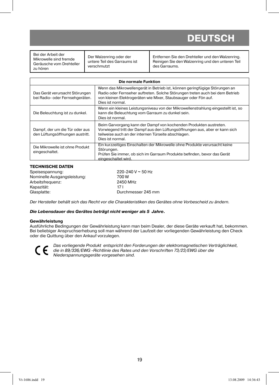 Deutsch | Vitek VT-1686 User Manual | Page 19 / 80