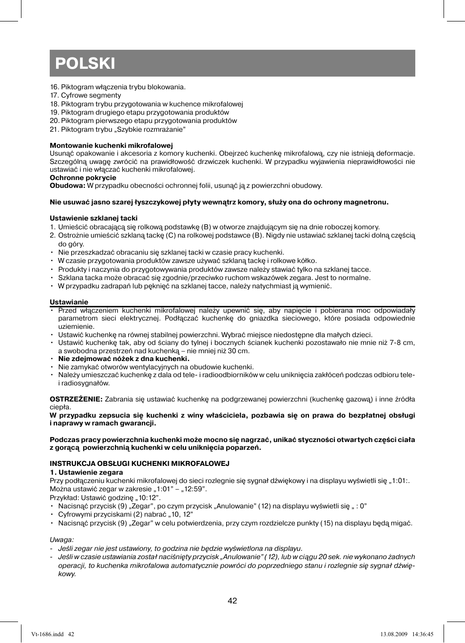 Polski | Vitek VT-1686 User Manual | Page 42 / 80