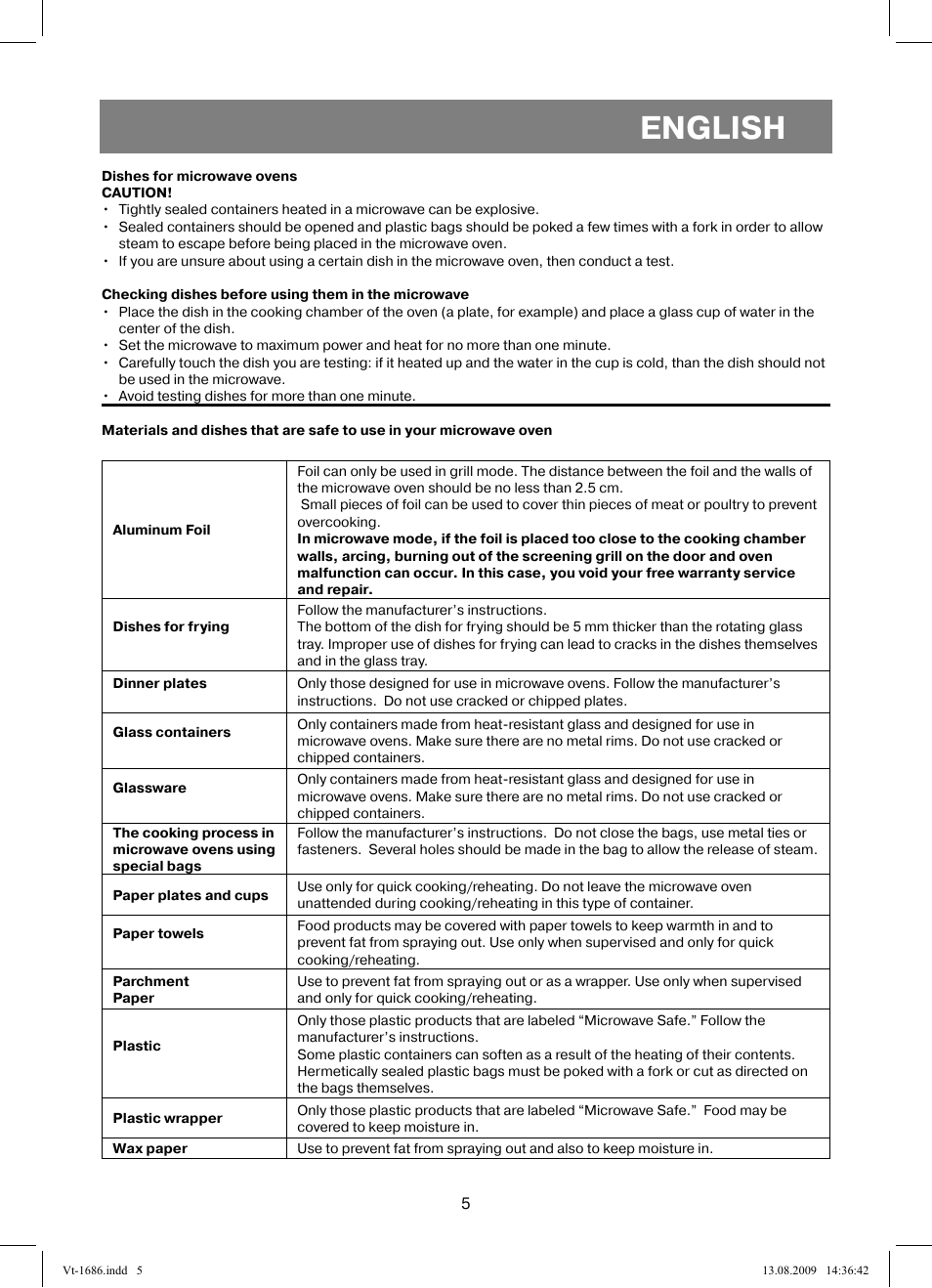 English | Vitek VT-1686 User Manual | Page 5 / 80