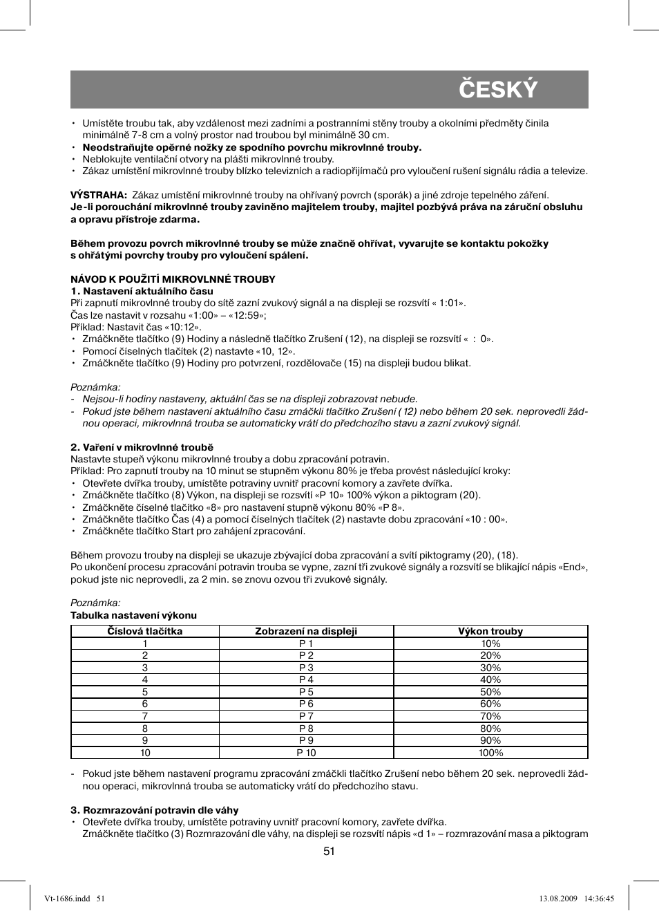 Český | Vitek VT-1686 User Manual | Page 51 / 80