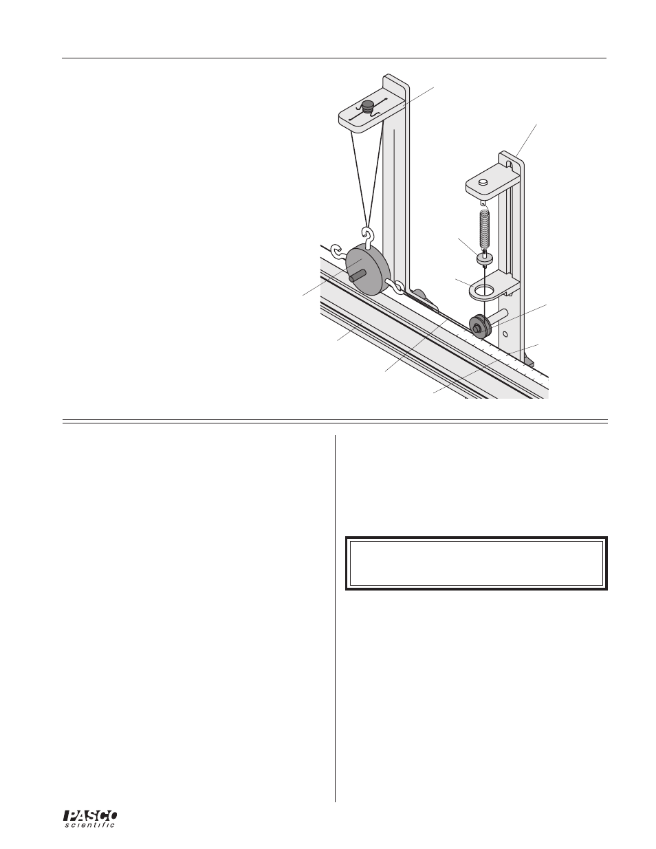 Limited warranty, Equipment return, Threading the centripetal force accessory | PASCO ME-8952 Centripetal Force Accessory User Manual | Page 3 / 4