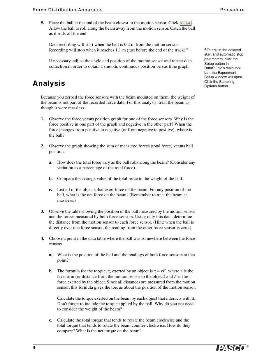 Analysis | PASCO ME-8092 Force Distribution Apparatus User Manual | Page 4 / 7