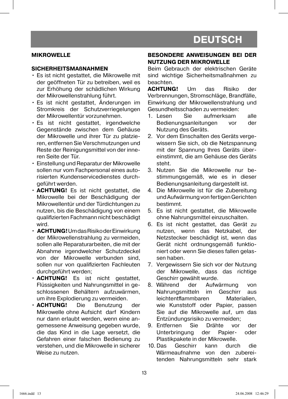 Deutsch | Vitek VT-1666 User Manual | Page 13 / 116