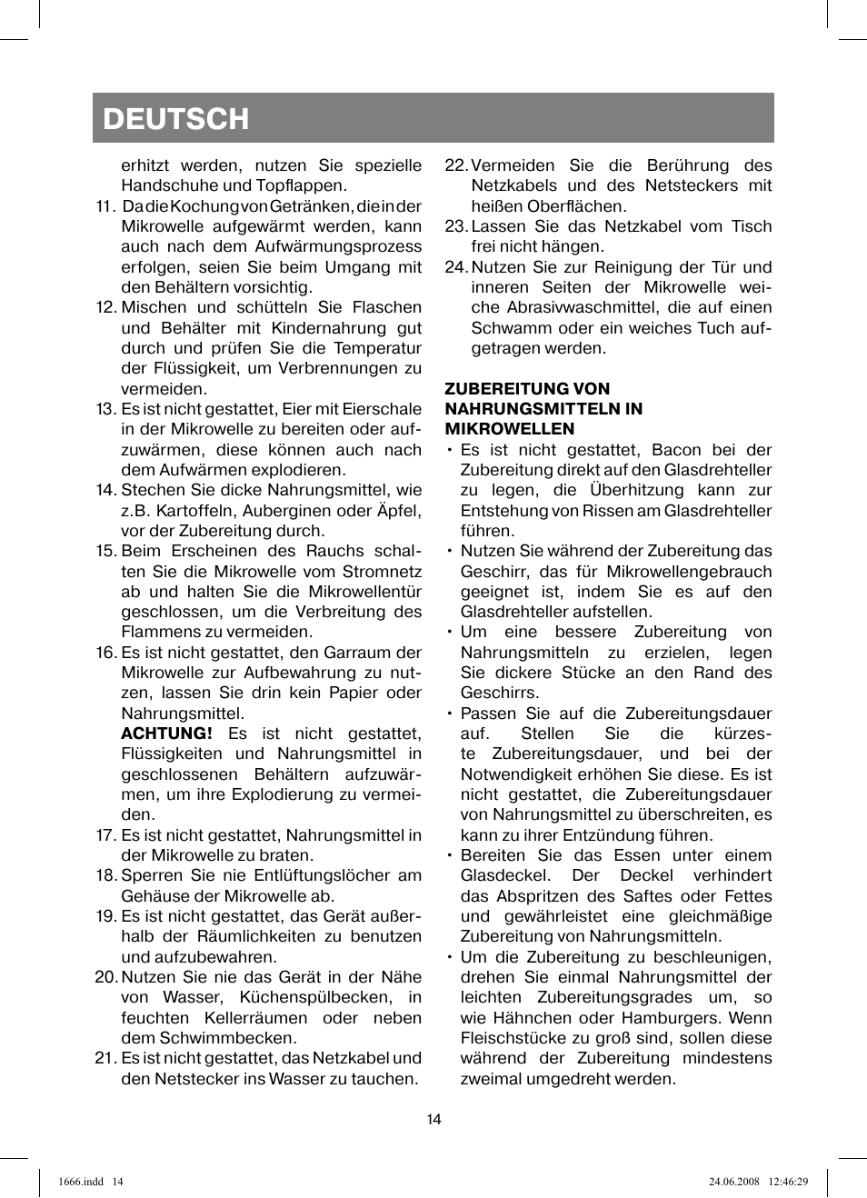 Deutsch | Vitek VT-1666 User Manual | Page 14 / 116