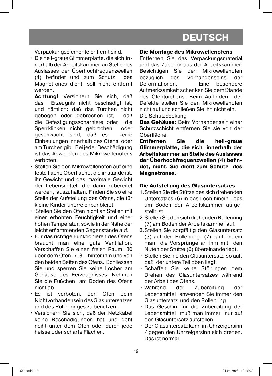 Deutsch | Vitek VT-1666 User Manual | Page 19 / 116
