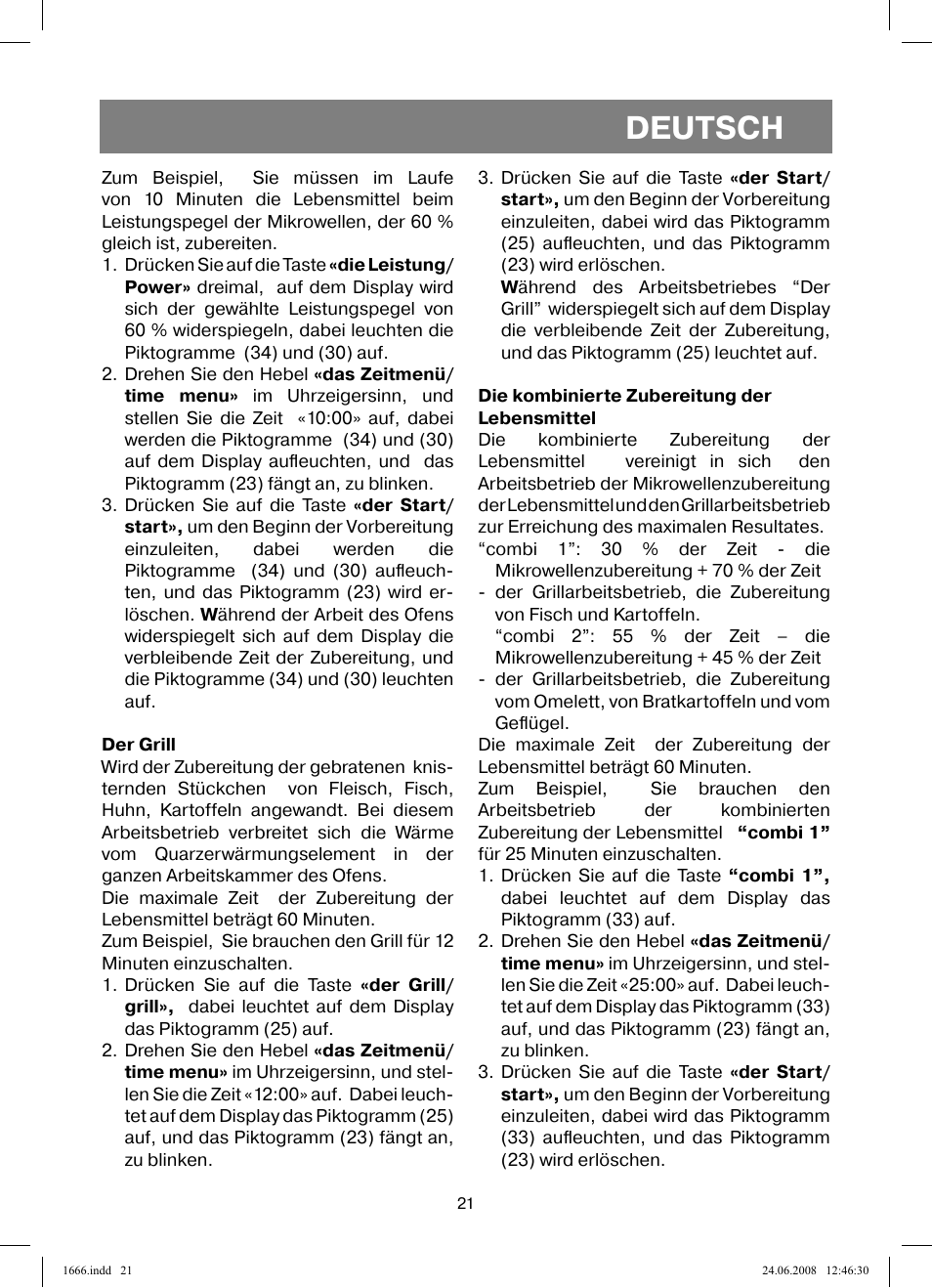 Deutsch | Vitek VT-1666 User Manual | Page 21 / 116