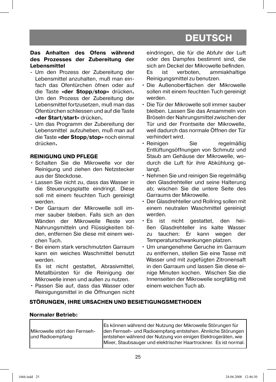 Deutsch | Vitek VT-1666 User Manual | Page 25 / 116