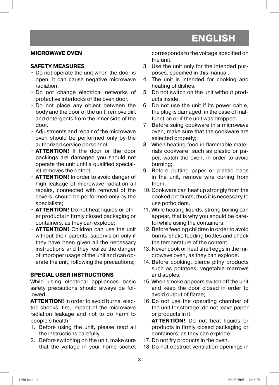 English | Vitek VT-1666 User Manual | Page 3 / 116