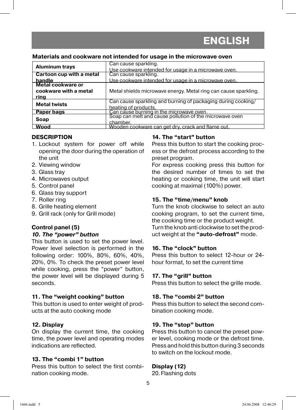 English | Vitek VT-1666 User Manual | Page 5 / 116