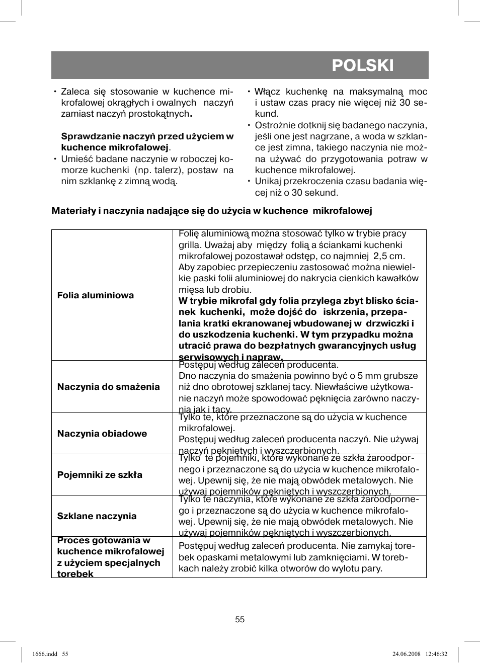 Polski | Vitek VT-1666 User Manual | Page 55 / 116