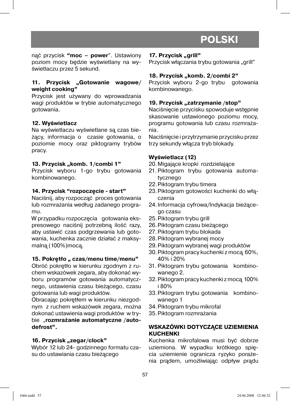 Polski | Vitek VT-1666 User Manual | Page 57 / 116