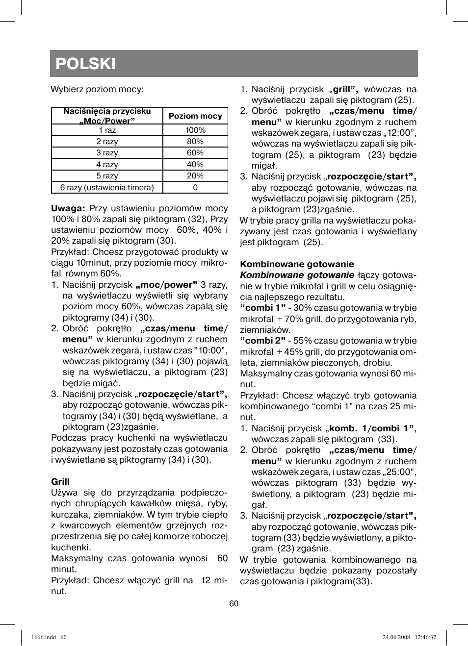 Polski | Vitek VT-1666 User Manual | Page 60 / 116