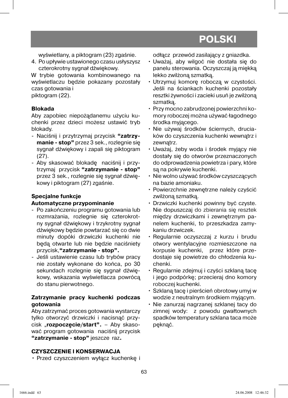 Polski | Vitek VT-1666 User Manual | Page 63 / 116