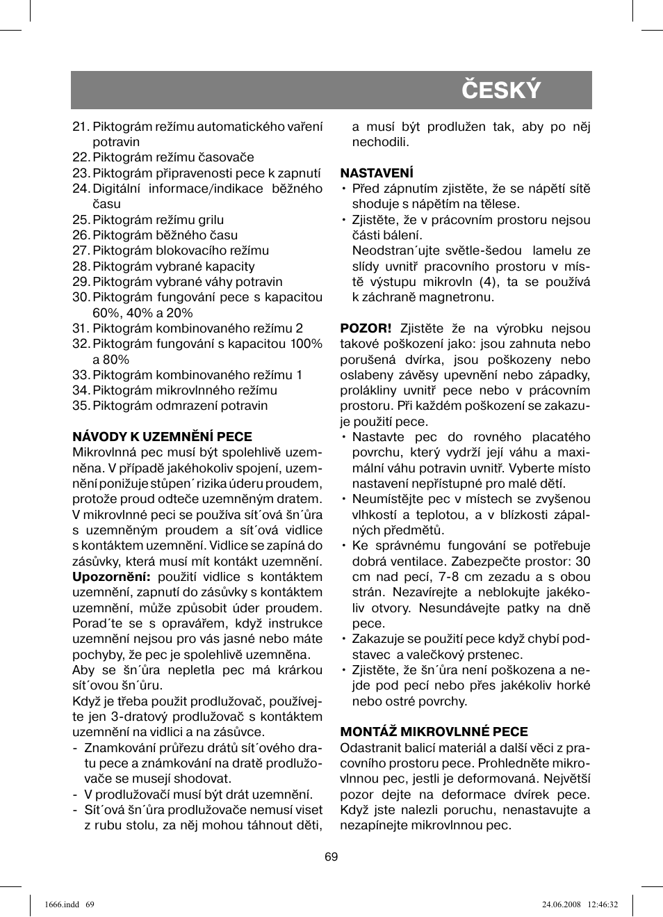 Český | Vitek VT-1666 User Manual | Page 69 / 116