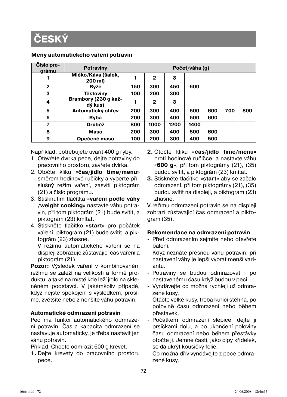 Český | Vitek VT-1666 User Manual | Page 72 / 116