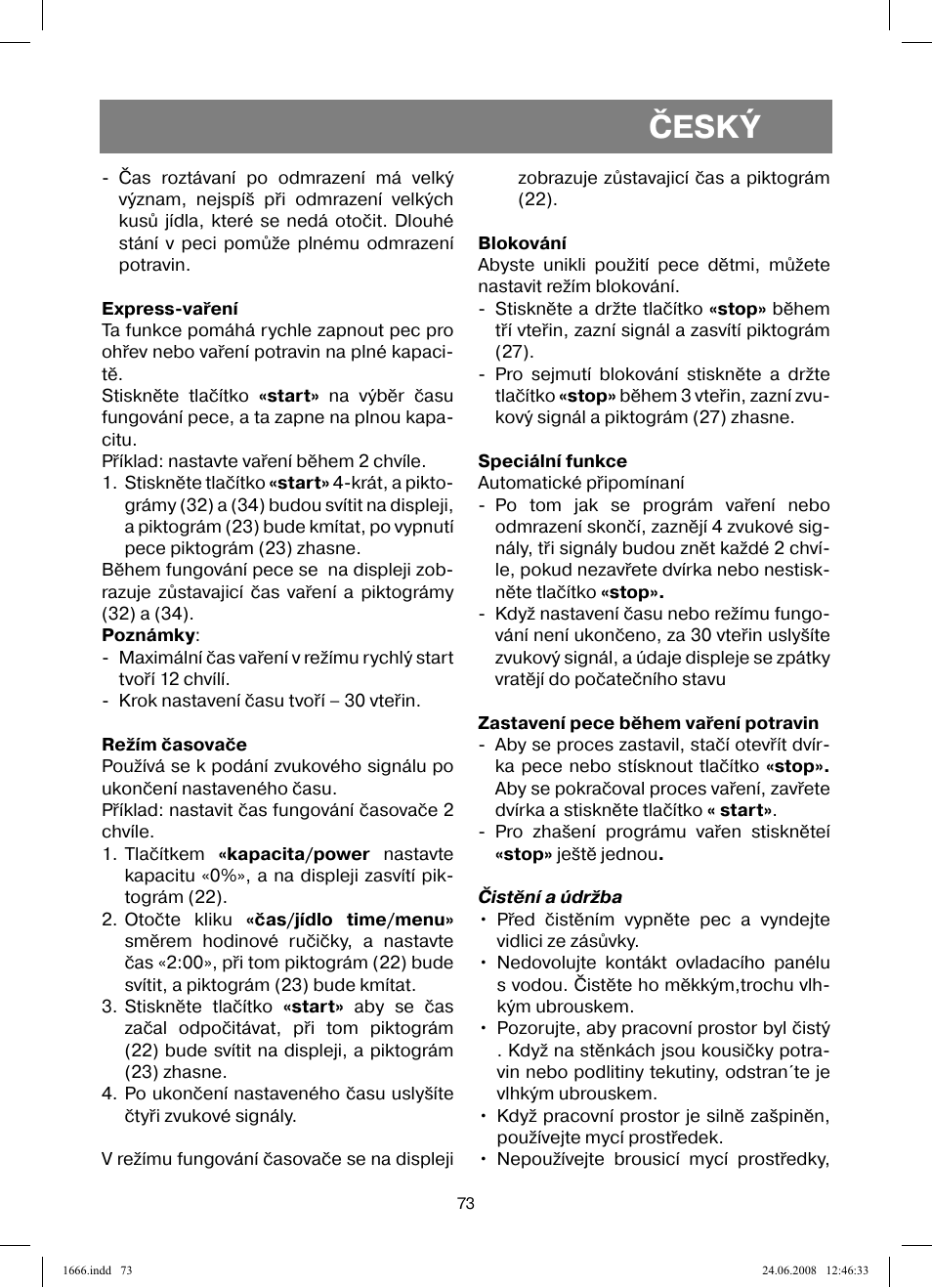 Český | Vitek VT-1666 User Manual | Page 73 / 116