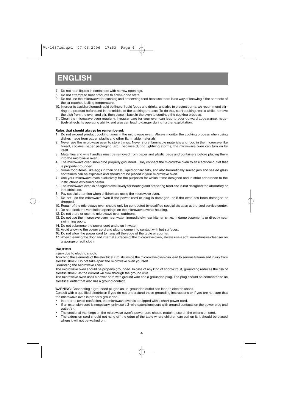 English | Vitek VT-1687 Lacerta User Manual | Page 4 / 120