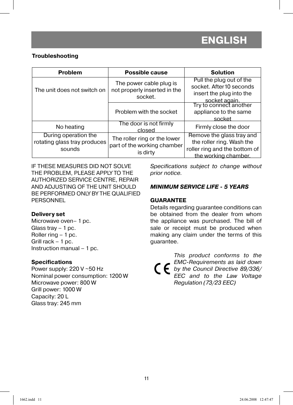 English | Vitek VT-1662 User Manual | Page 11 / 108