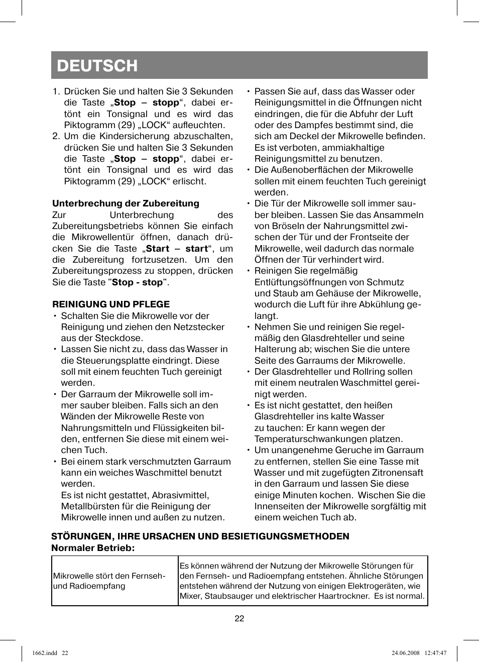 Deutsch | Vitek VT-1662 User Manual | Page 22 / 108