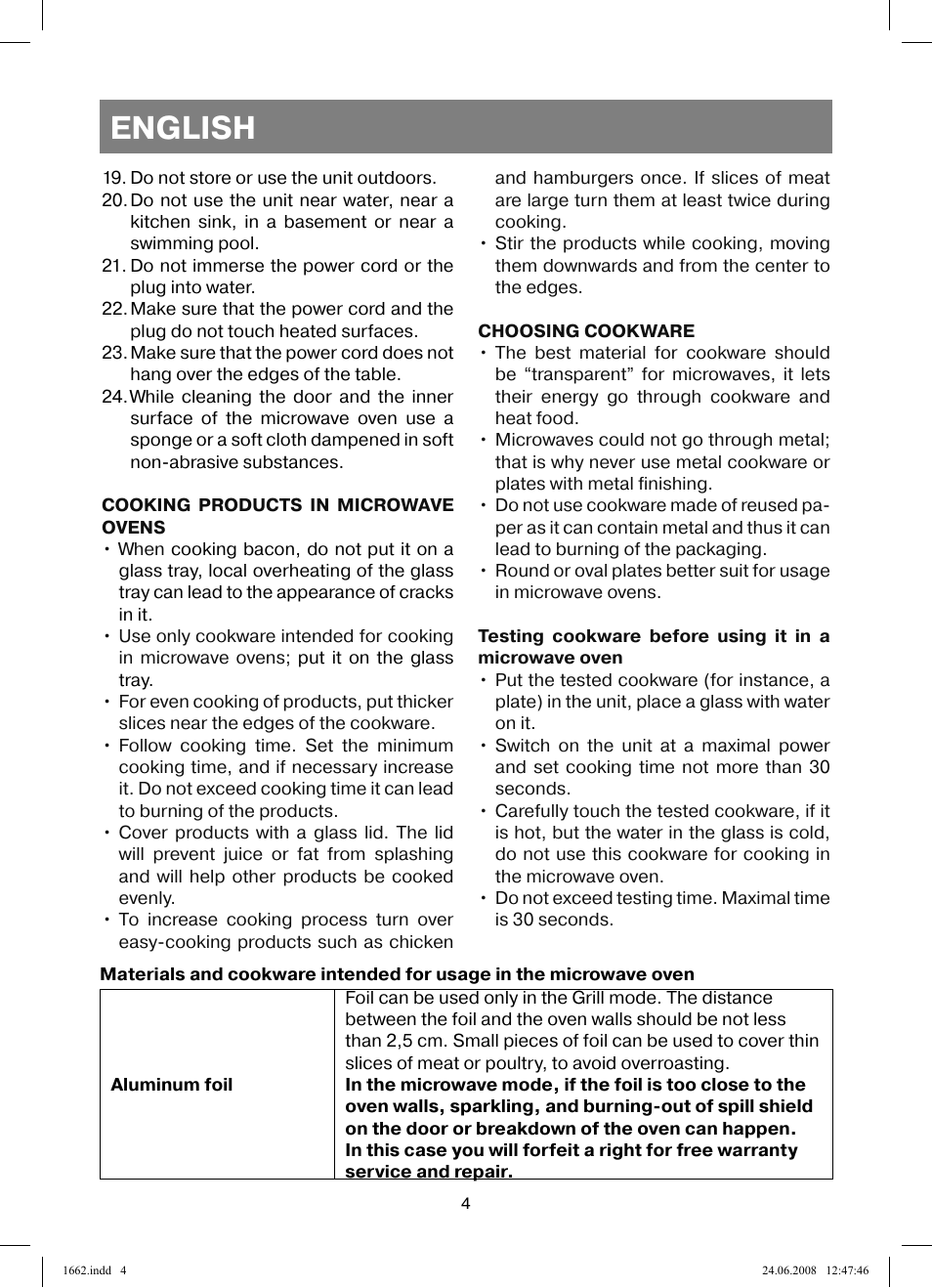 English | Vitek VT-1662 User Manual | Page 4 / 108