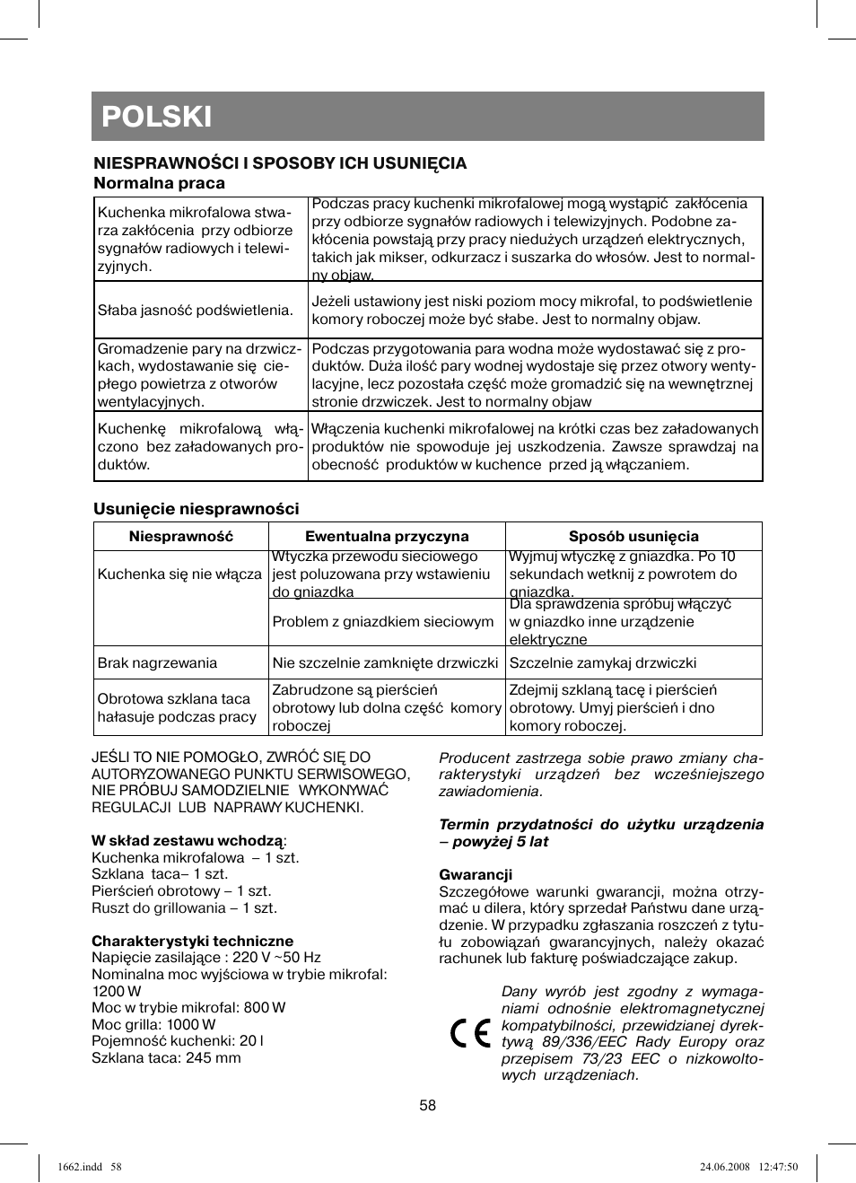 Polski | Vitek VT-1662 User Manual | Page 58 / 108