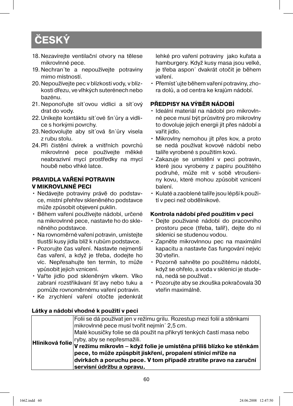 Český | Vitek VT-1662 User Manual | Page 60 / 108