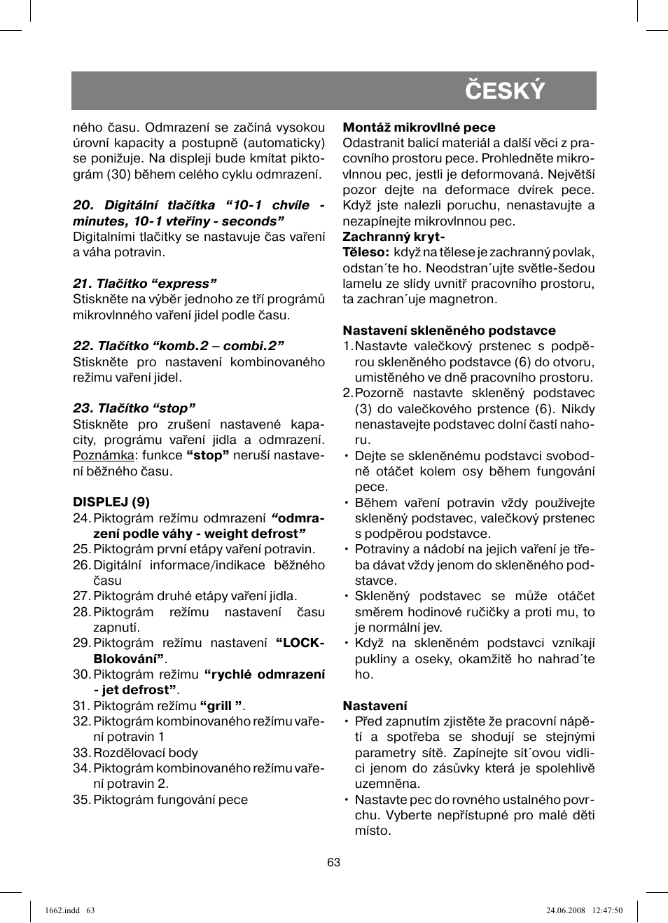 Český | Vitek VT-1662 User Manual | Page 63 / 108