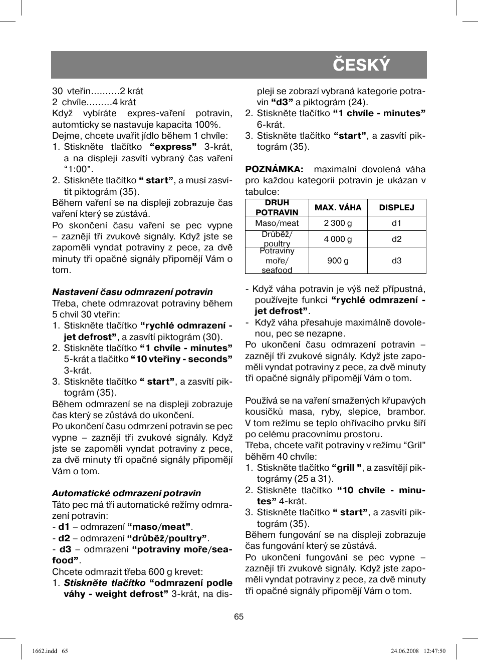 Český | Vitek VT-1662 User Manual | Page 65 / 108