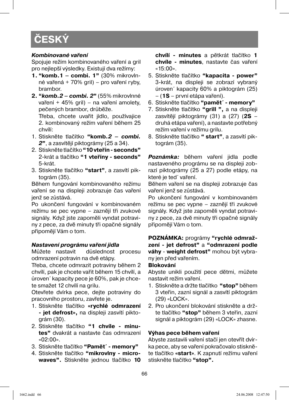 Český | Vitek VT-1662 User Manual | Page 66 / 108