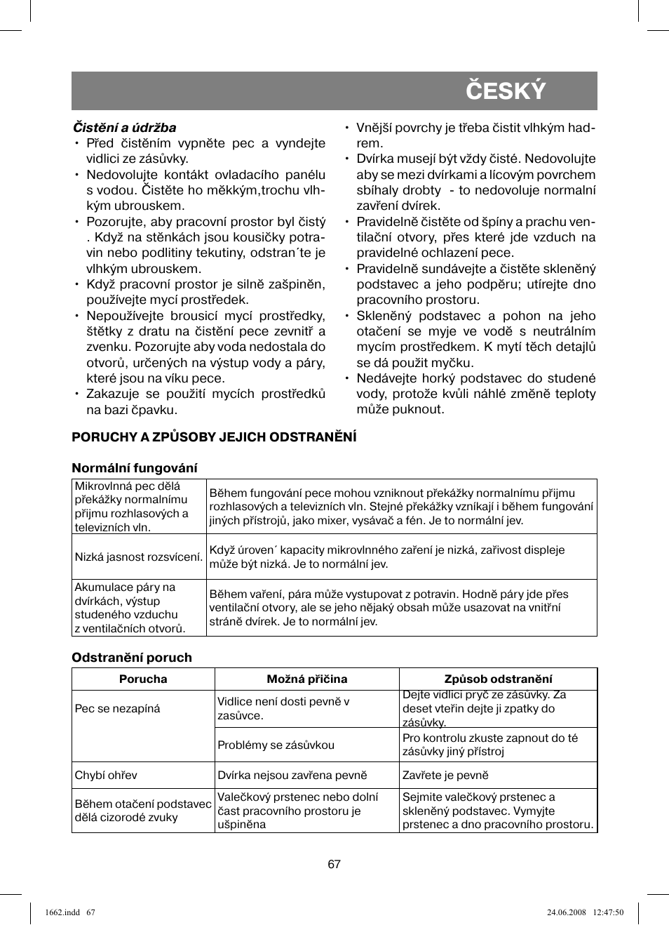 Český | Vitek VT-1662 User Manual | Page 67 / 108