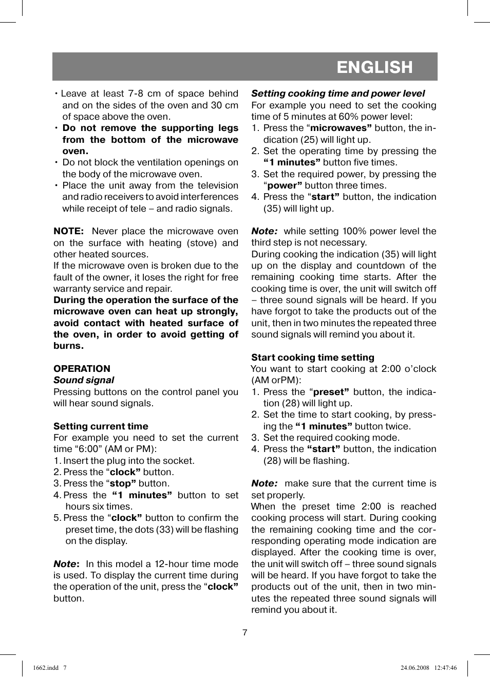 English | Vitek VT-1662 User Manual | Page 7 / 108