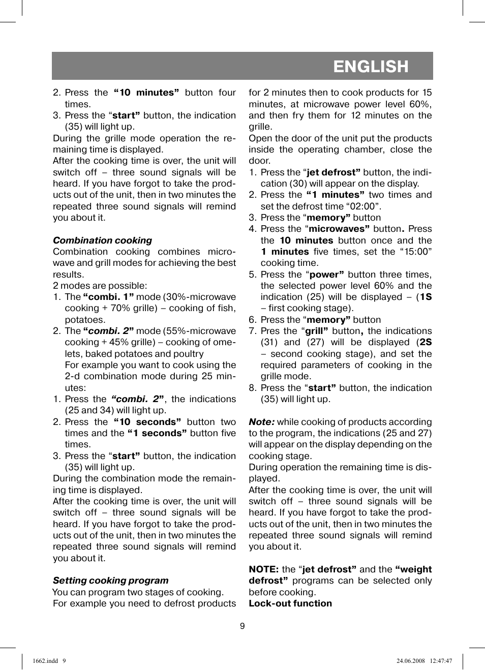 English | Vitek VT-1662 User Manual | Page 9 / 108