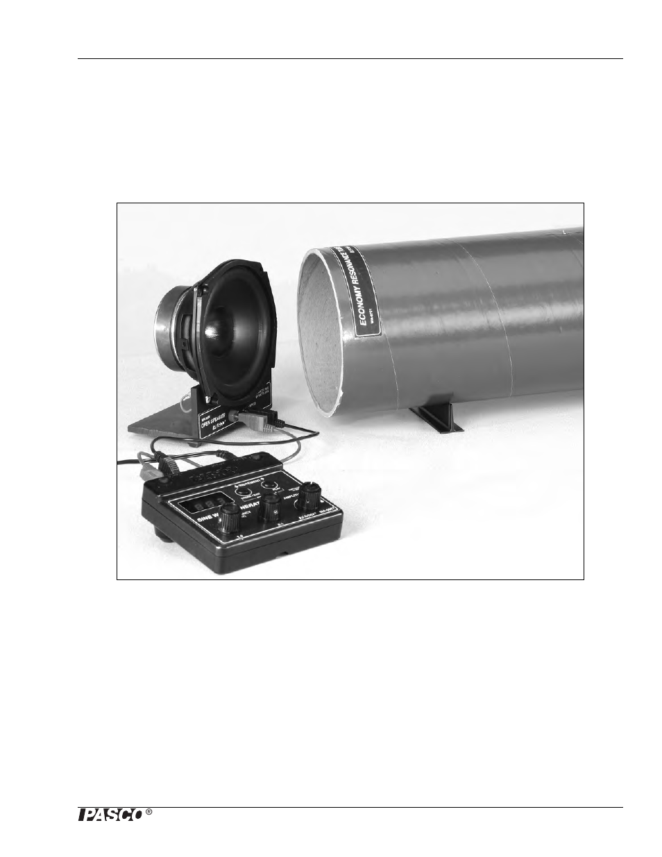 Applications, Open resonance tube | PASCO WA-9867 Sine Wave Generator User Manual | Page 11 / 32