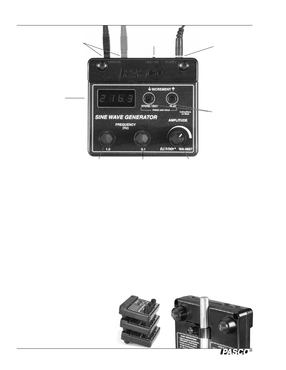 Setup | PASCO WA-9867 Sine Wave Generator User Manual | Page 4 / 32