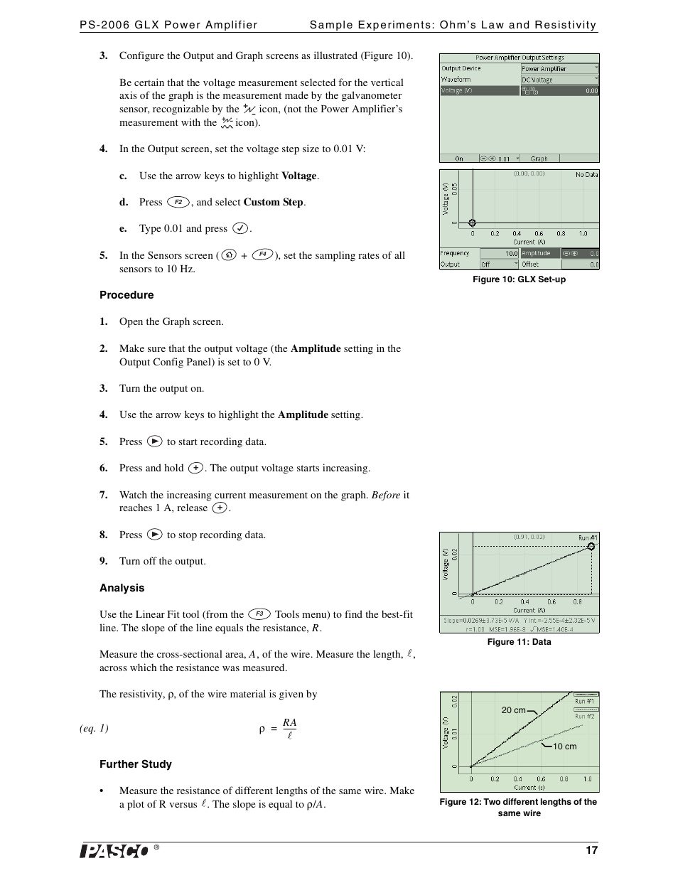 PASCO PS-2006 GLX Power Amplifier User Manual | Page 19 / 25