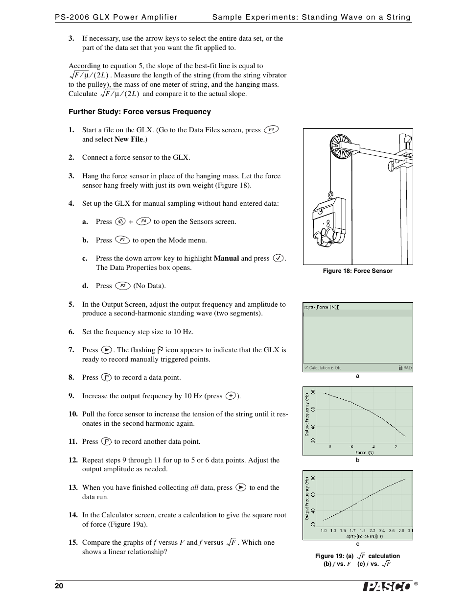 PASCO PS-2006 GLX Power Amplifier User Manual | Page 22 / 25