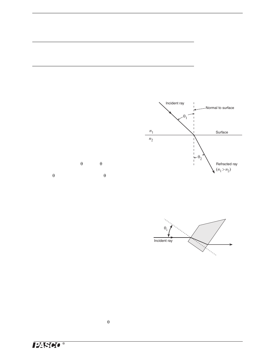 Experiment 4: snell’s law, Purpose, Theory | Procedure | PASCO OS-8515C Basic Optics System User Manual | Page 15 / 71