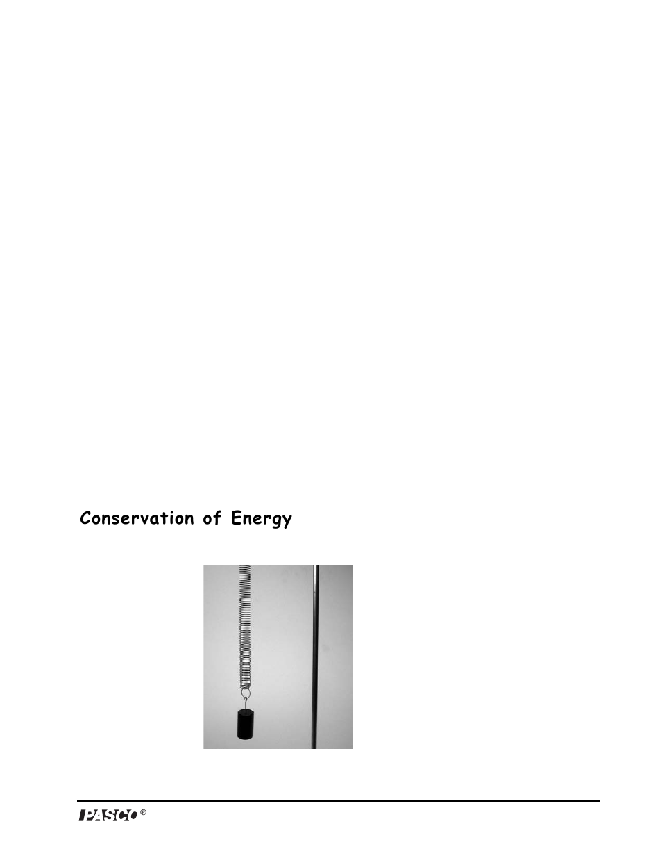 Conservation of energy | PASCO ME-9866 Demonstration Spring Set User Manual | Page 5 / 6