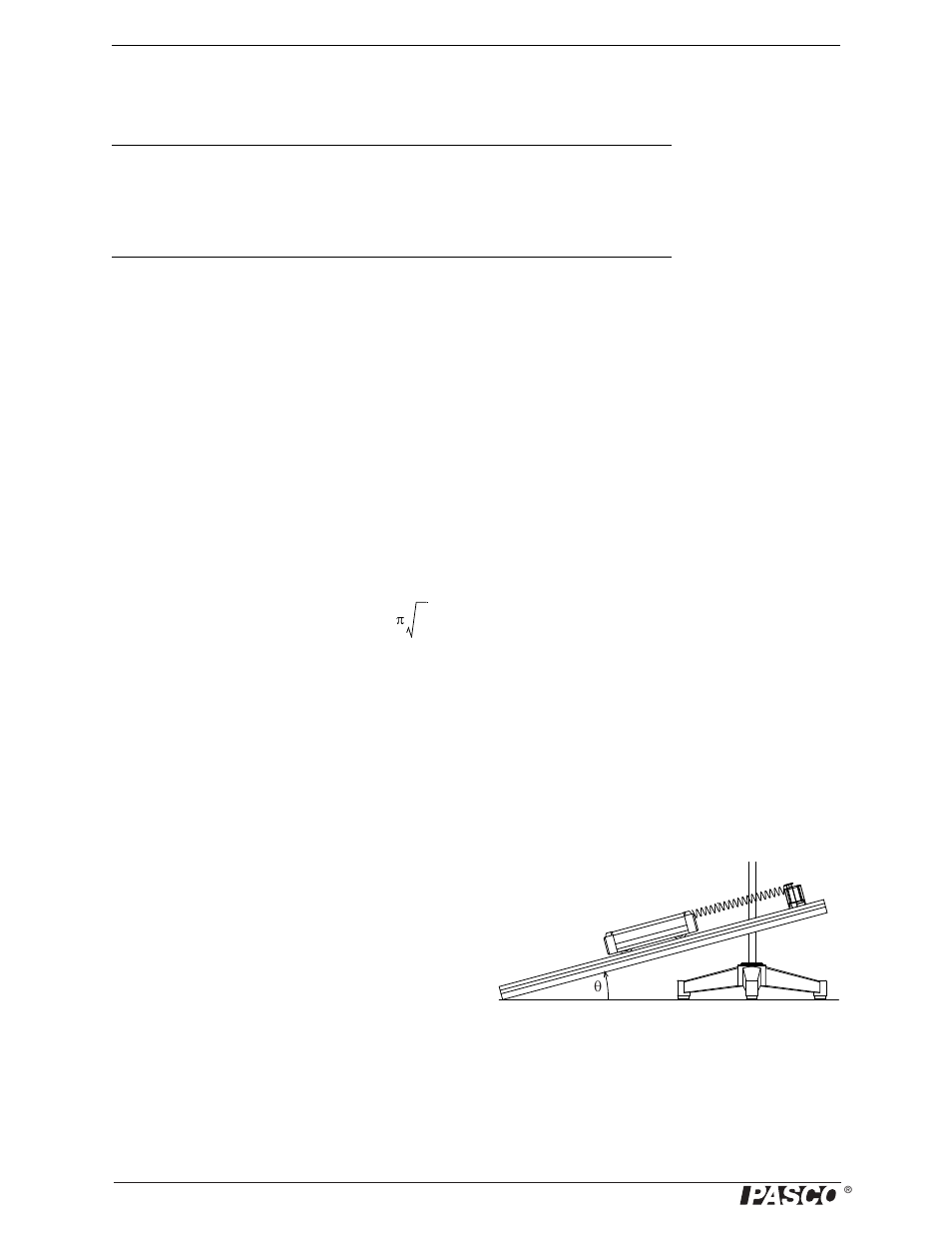 Experiment 4: oscillations on an incline, Purpose, Theory | Procedure | PASCO ME-6956 2.2 m PAScar Dynamics System User Manual | Page 14 / 27