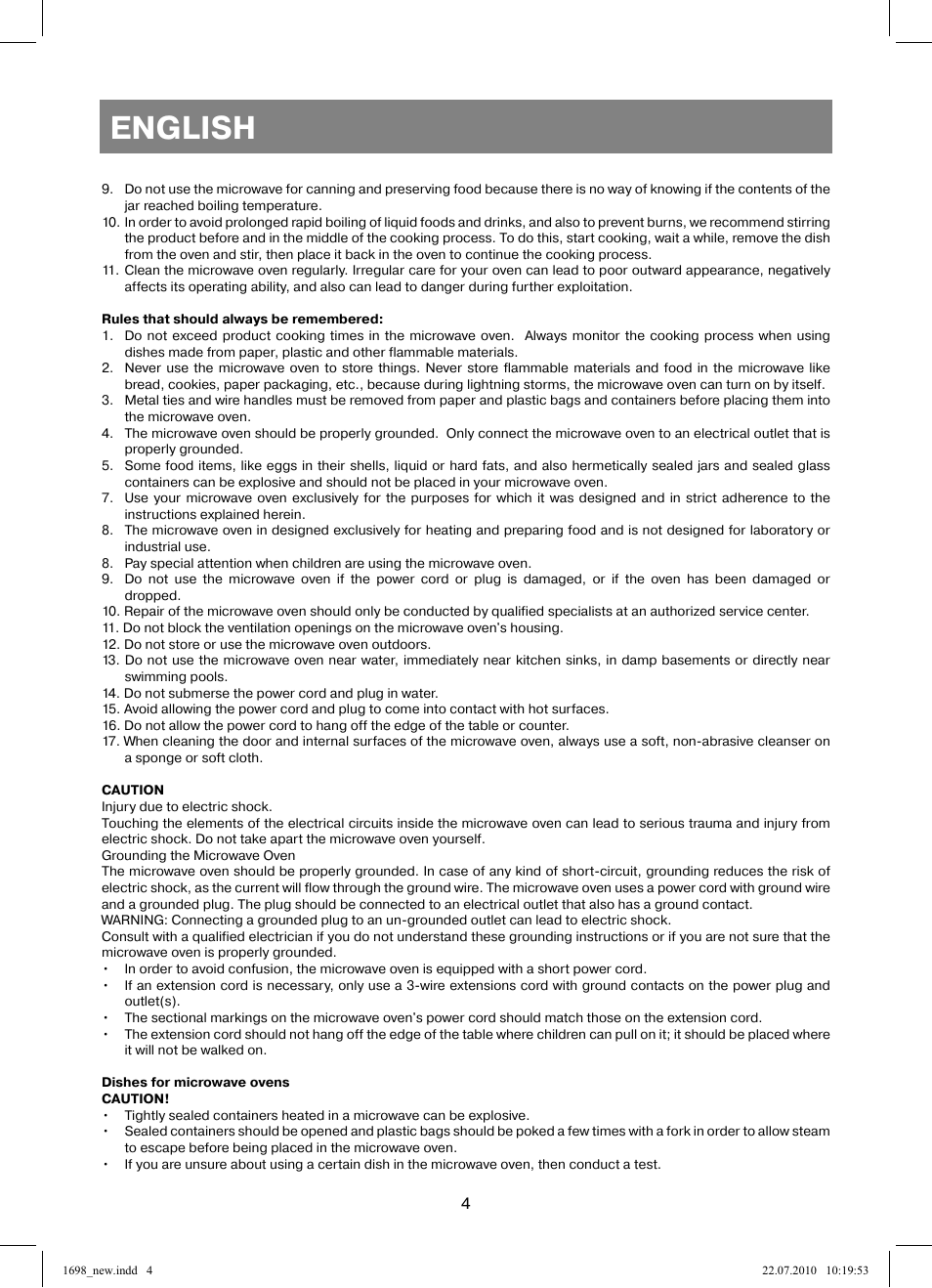 English | Vitek VT-1698 User Manual | Page 4 / 92