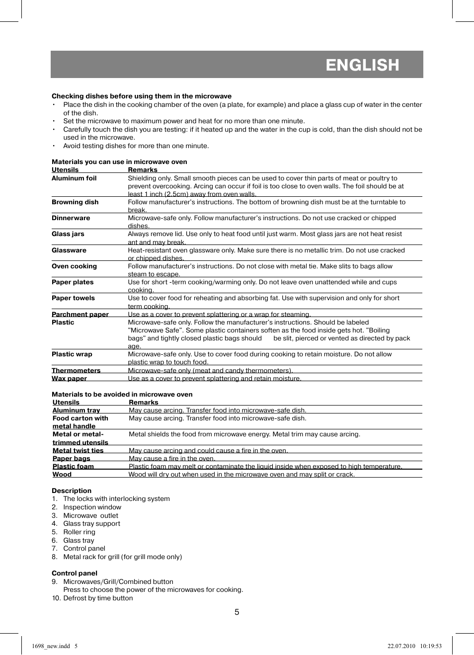 English | Vitek VT-1698 User Manual | Page 5 / 92