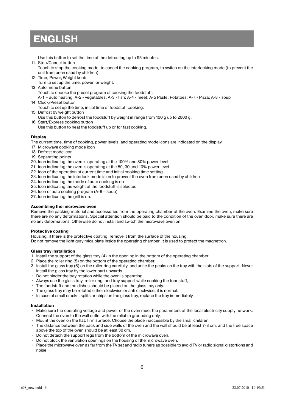 English | Vitek VT-1698 User Manual | Page 6 / 92