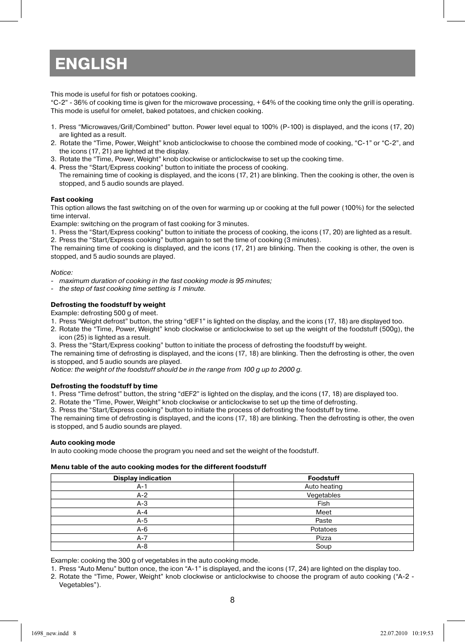 English | Vitek VT-1698 User Manual | Page 8 / 92