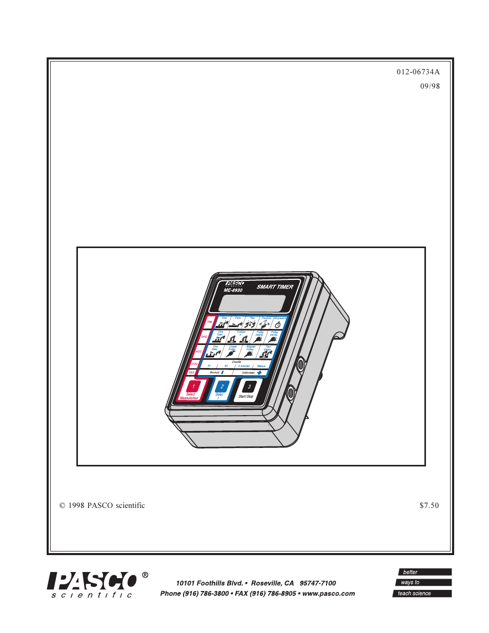 PASCO ME-8930 SMART TIMER User Manual | 40 pages
