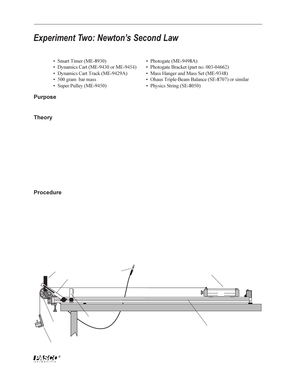 Experiment two: newtons second law | PASCO ME-8930 SMART TIMER User Manual | Page 21 / 40