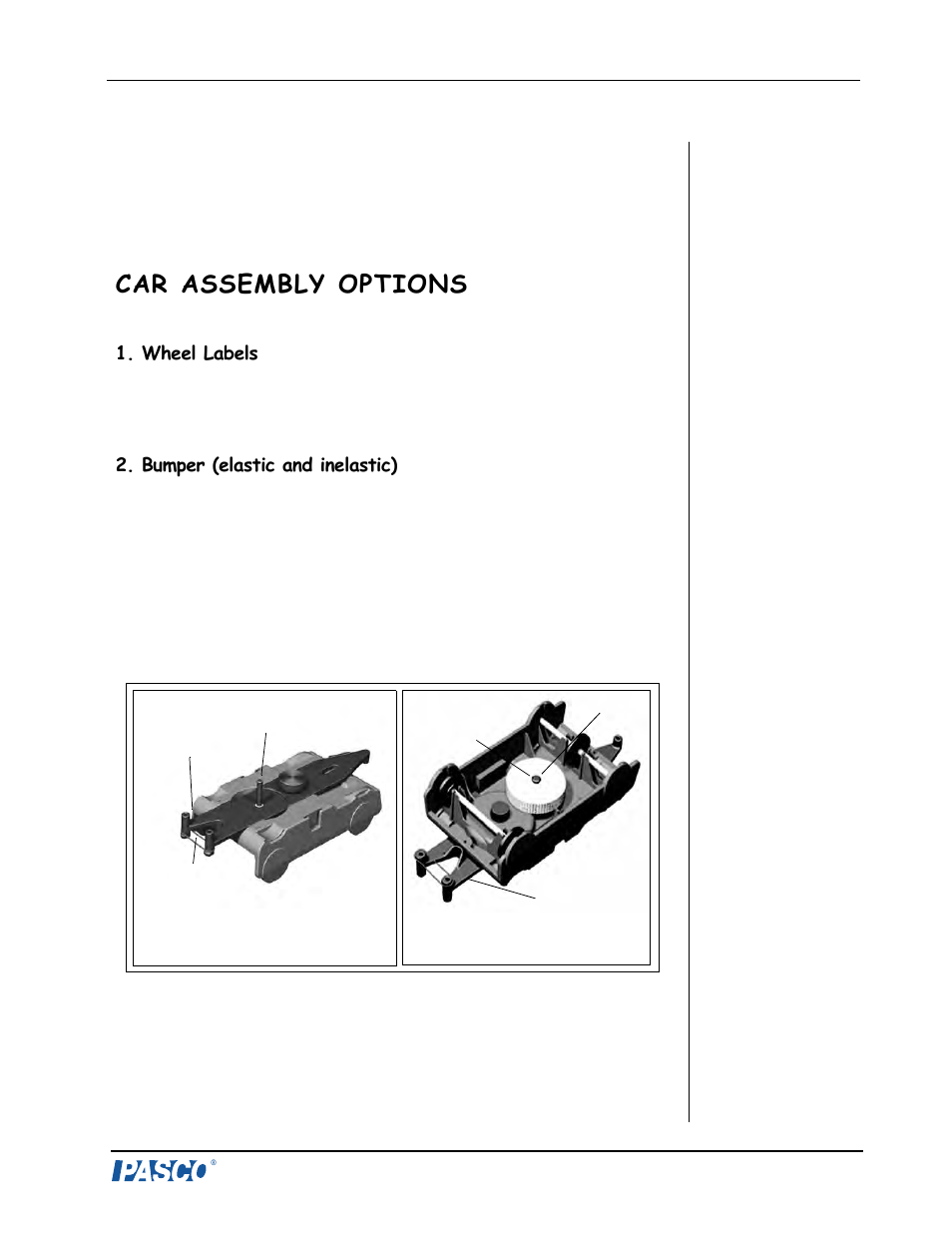 Car assembly options | PASCO ME-9812 Roller Coaster User Manual | Page 10 / 22