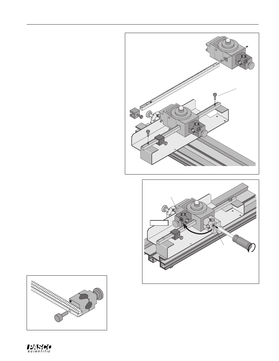 Using the rack separately | PASCO OS-8535 LINEAR TRANSLATOR User Manual | Page 7 / 12